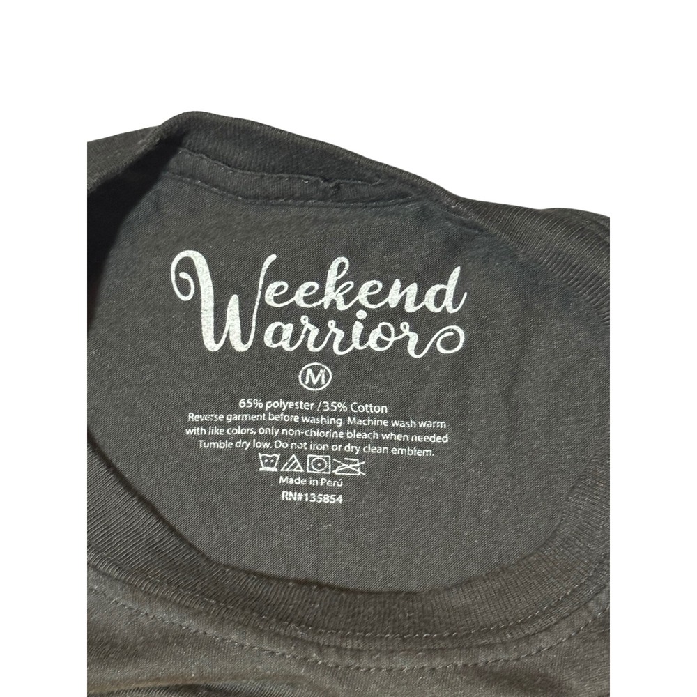 Weekend Warriors Wild Skull Graphic Crop Top Black Medium Good Vibes Only Tee - Picture 2 of 6